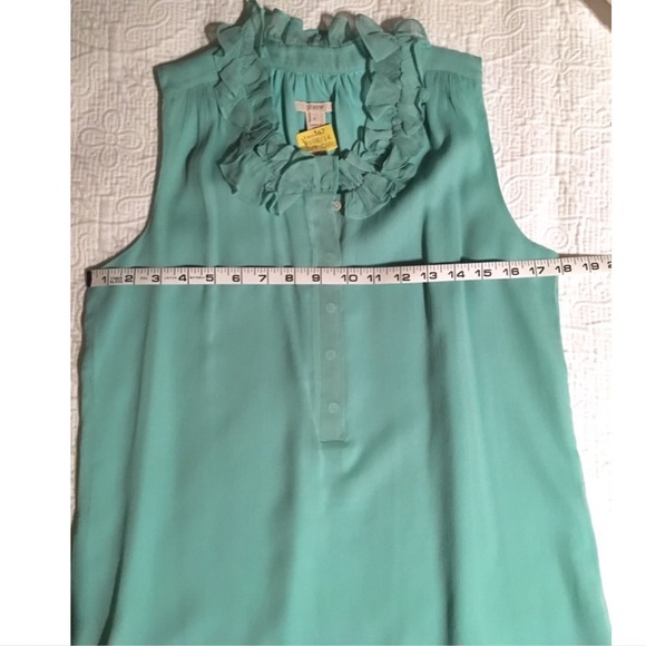 J Crew Silk Blouse Naomi in Gorgeous Blue Green - Picture 8 of 8